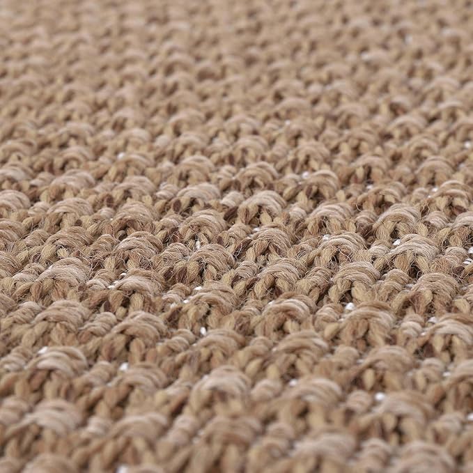 Easy Jute Rug 8x10 Indoor Outdoor Natural Rugs Solid Fiber Rug Woven Area Rug Boho Easy Clean Inside Carpet for Living Room Bedroom Dining Room Hallway or Outdoor Patio Porch (8 X 10 Natural)
