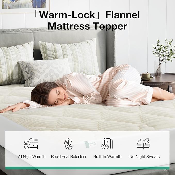 Novilla Twin Mattress Topper - Plush Warmth Mattress Pad for Cold Sleepers, Cloud-Like Softness & Mattress Protector, Deep Pocket 8-21", Machine Washable