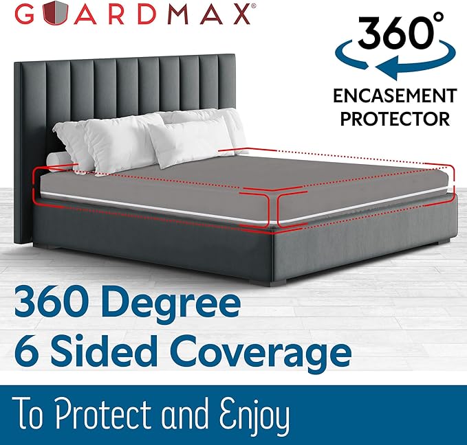 Guardmax Jersey Knitted Mini Crib Size Zippered Mattress Encasement - Waterproof & Bed Bug Proof Mattress Protector - Comfortable, Soft, and Noiseless Zippered Bedding - Dust Mite Proof (24 x 38 x 3)