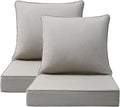 Sunbrella Outdoor Chair Cushions Set, 24" x 24", Set of 2, Water-Repellent, Fade Resistant, Deep Seat Bottom and Back Cushion for Backyard, Couch, Sofa and Patio Furniture, Specrtum Pebble