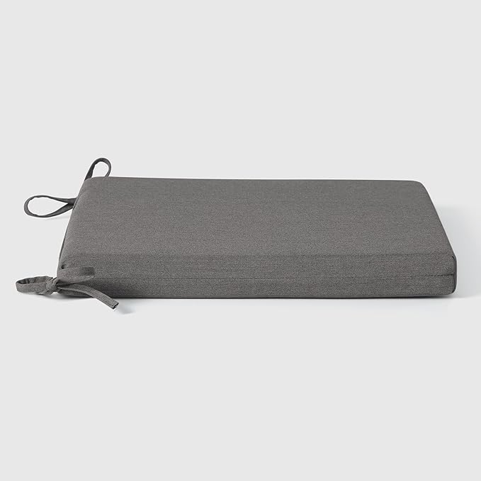 WestinTrends Solace Outdoor Patio Kitchen Dining Chair Square Seat Cushions Set of 4, 16 x 15, Grey