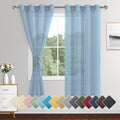 XWZO Sheer Curtains for Bedroom, Light, Airy & Light Filtering Grommet Window Curtains for Living Room, Sliding Door with Tiebacks, Sky Blue, 52 x 63 Inches Length, Set of 2 Panels