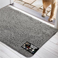 GORILLA GRIP SOAKSTOPPER Dog Door Mat, 48x30 Machine Washable Rug Absorbent Doormat Captures Moisture Mud Dirt, Quick Dry Soft Chenille Entryway Rugs Indoor Entrance Mats for Dog Paws, Gray
