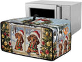 Convection Oven Dust Cover with Storage Pockets, Protective Smart Oven Cover for Kitchen Countertop for Christmas Holiday Party, S, 14.5 x 18.5 x 9 Inches, Dachshund Dog Christmas Tree