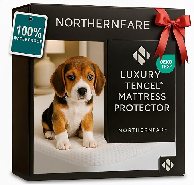 King Size Premium Mattress Protector | 100% Waterproof Tencel Cover | Cooling & Breathable Deep Pocket Mattress Pad King | Noiseless, Hypoallergenic, Soft, Washable Fitted Bed Protector
