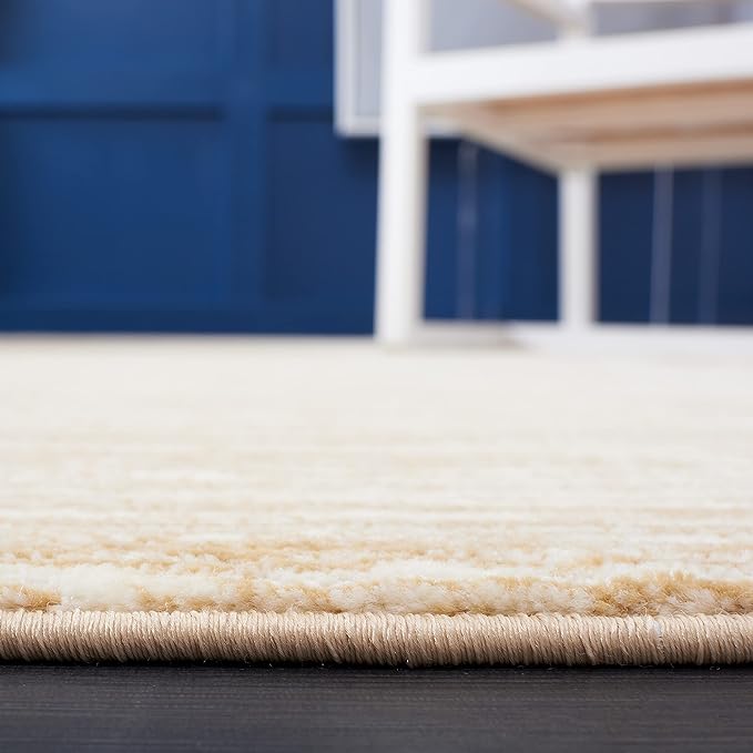 SAFAVIEH Vision Collection Area Rug - 6'7" Square, Beige, Modern Ombre Design, Non-Shedding & Easy to Clean, Ideal for Living Room, Bedroom, Dining Space (VSN606H)