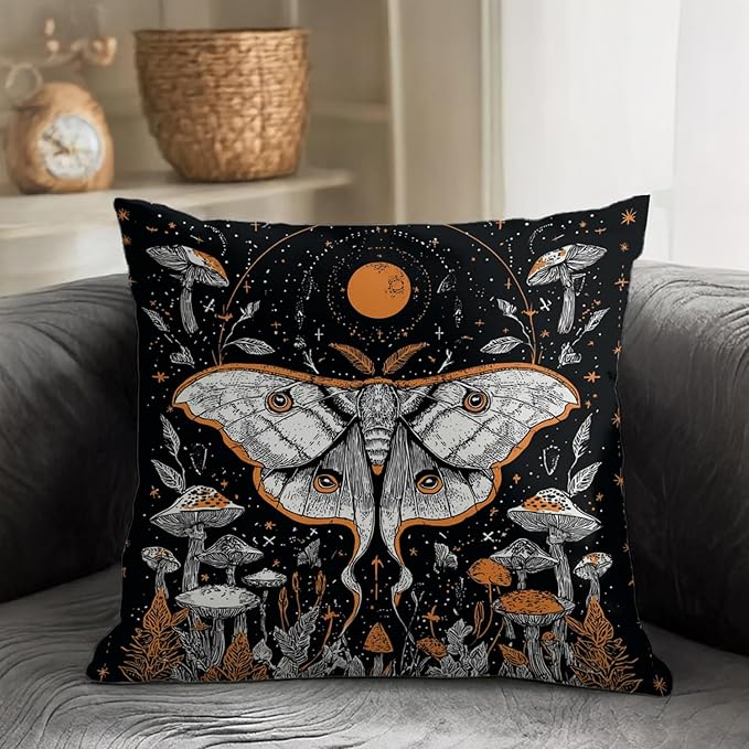 Vintage Floral Throw Pillow Covers, Vintage Flower Pattern Double Sided Cushion Cover, Indoor and Outdoor Home Art Decor Pillowcase for Sofa or Bedroom Decor 18x18inches (White Butterfly, 18x18inches)