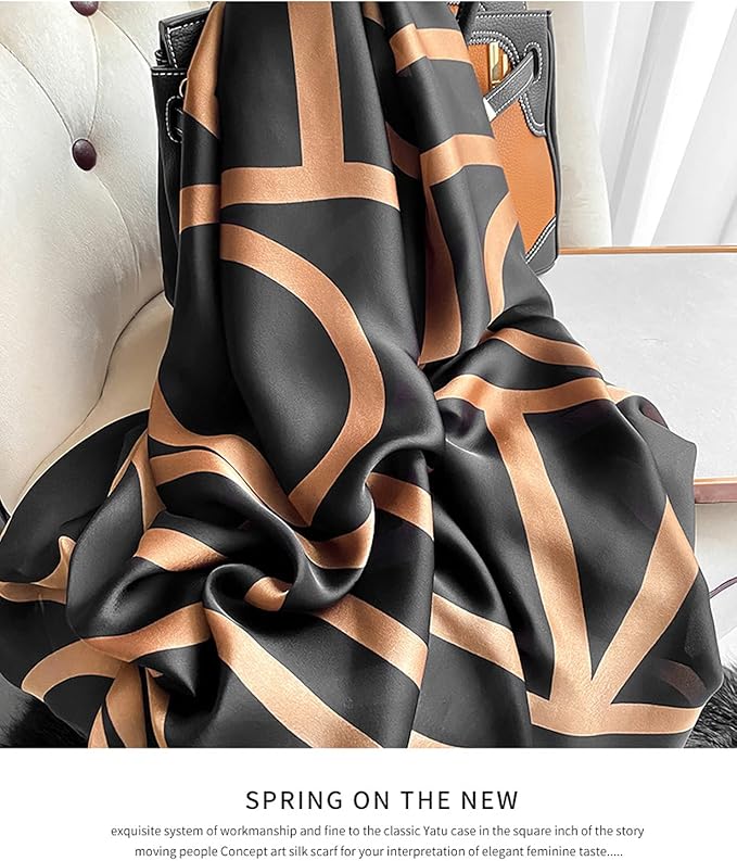 Fashion Scarves Scarf 100% Silk Feeling Scarf Silk Like Scarves Long Lightweight Sunscreen Shawls for Women