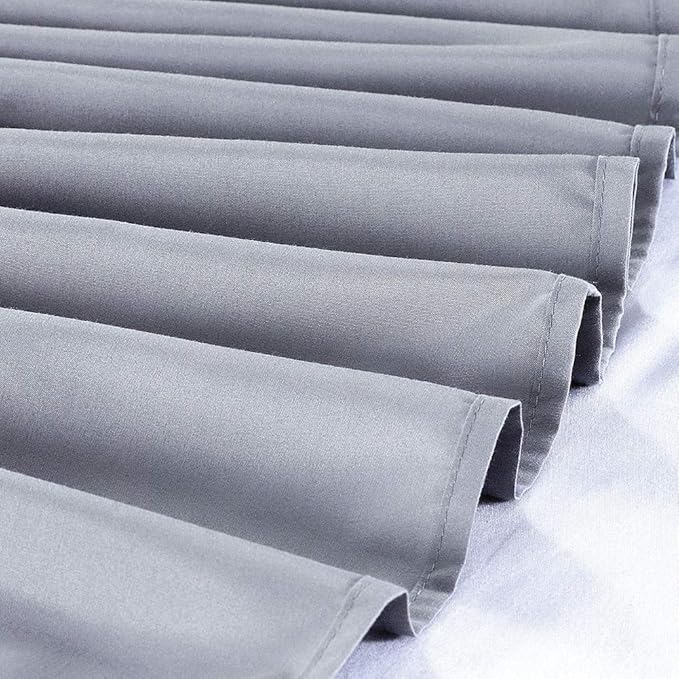 MEILA Wrap Around Bed Skirt Three Fabric Sides Elastic Dust Ruffled 24 Inch Tailored Drop,Easy to Install Fade Resistant-Grey, Twin/Full