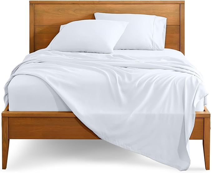 Bare Home Split Queen Sheet Set - 1800 Ultra-Soft Microfiber Bed Sheets - Double Brushed - Deep Pockets - Easy Fit - 5 Piece Set - Bedding Sheets & Pillowcases (Split Queen, White)