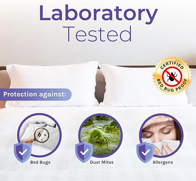 Hygea Natural King Size Tear-Free Vinyl Box Spring & Mattress Cover - Waterproof, Anti-Bed Bug and Allergen-proof, Zippered Encasement - 78” x 80” x 9” Deep - Durable Protection