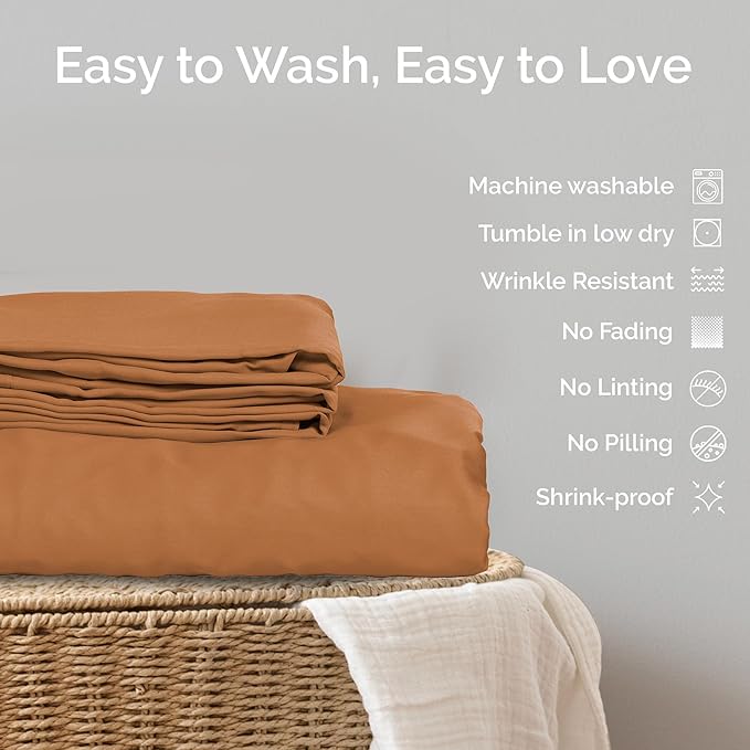 Duvet Cover Set - 100% Viscose Derived from Bamboo Duvet Cover Queen Size, 3 PC Luxury Cooling Duvet Cover for Hot Sleepers, Buttery Soft Comforter Cover & 2 PC Queen Pillowcases, Almond