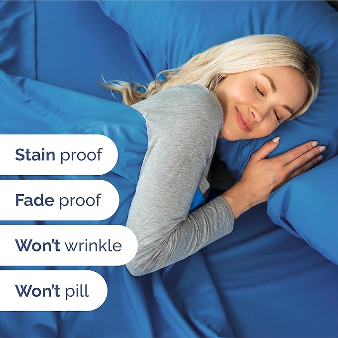 Extra Deep Pocket Split King Sheets - 5 Piece Breathable & Cooling Bed Sheets - Hotel Luxury Bed Sheet Set - Soft, Wrinkle Free & Comfy - Easily Fits Extra Deep Mattresses - Royal Blue Sheets Set