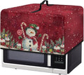 Microwave Oven Dust Cover, Christmas Snowman Heat-Resistant Waterproof Microwave Oven Grill Cover Protector Polyester Washable Dust Covers Case Protections for Microwaves Ovens