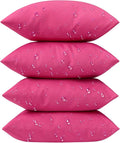 Phantoscope Pack of 4 Premium Dual Usage Outdoor Pillow Inserts, Waterproof Throw Pillows No Cover Needed, Colorful Decorative Couch Sham Cushion Stuffer Patio Couch Tent, Pink 18 x 18 Inches