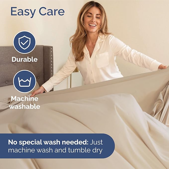 Extra Deep Pocket Cal King Sheets - 4 Piece Breathable & Cooling Bed Sheets - Hotel Luxury Bed Sheet Set - Soft, Wrinkle Free & Comfy - Easily Fits Extra Deep Mattresses - Deep Pocket Wheat Sheets Set