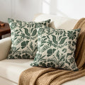 Matisse Flowers Plants Botanical Pillow Cover 18x18 Set of 2, Boho Floral Decorative Linen Pillow Cushion Case,Farmhouse Home Decor for Outdoor Couch Bedroom Car Green