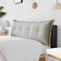Large Bolster Reading Pillow Queen Backrest Positioning Support Pillow Daybed Cushion Headboard Pillows for Bed Bunk Sofa with Removable Cover, White, 59x3x20 Inch