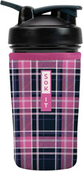 Sok It BotlSok Protein Blender Shaker Bottle Sleeve Insulated Neoprene Cover (Berry Plaid, Fits 24oz Blender)