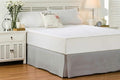 Queen Size Bed Skirt 600 TC Egyptian Cotton 21 Inch Drop Easy Fit - Bed Skirt for Queen 60x80 Inch Beds - Center & Corner Pleats, Silver Gray