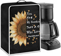 Mumeson Sunflower Black Coffee Maker Cover, Waterproof Dust Cover for Stand Mixer or Small Kitchen Machine, Fits Various Styles