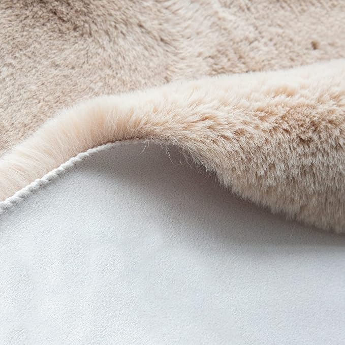 Light Brown Beige Plush Shag Area Rugs 8x10 Rugs for Living Room Boho Fluffy Large Rabbit Fuzzy Fur Rug for Bedroom Nursery Rug
