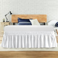 Full Bed Skirt, Elastic Wrap Around Bed Skirt Full Size, Bed Skirts for Adjustable Bed, Easy Fit with 14" Drop Length Tailored Drop Dust Ruffle (White)