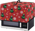Microwave Ovens Dust Cover, Christmas Cat Polyester Waterproof Countertop Microwave Dust Cover Dustproof Tear-Resistant for Most Standard Sizes Easy to Clean