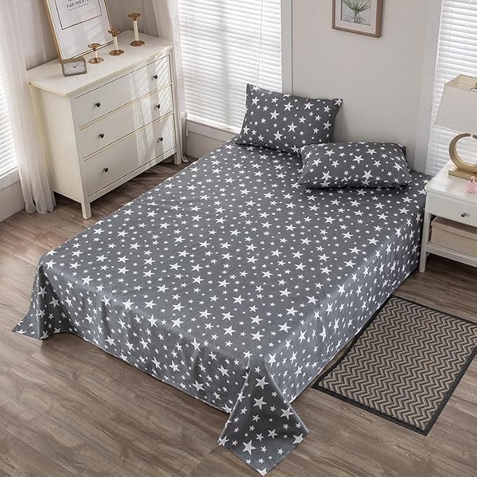 WenBags Lightweight Waterproof Flat Sheet 70*90 Inches Queen Size-Mattress Protector for Bed & Couch, Pet Hair Resistant Cover Ideal for Dogs & Cats, Perfect for Hotels & Hospitals(Multicolor-Stars )