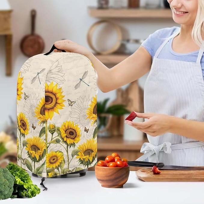 Blender Cover Stand Mixer Covers Dragonfly Sunflower Anti Fingerprint Dust Covers Juicer Cover for Home Kitchen Universal Appliance