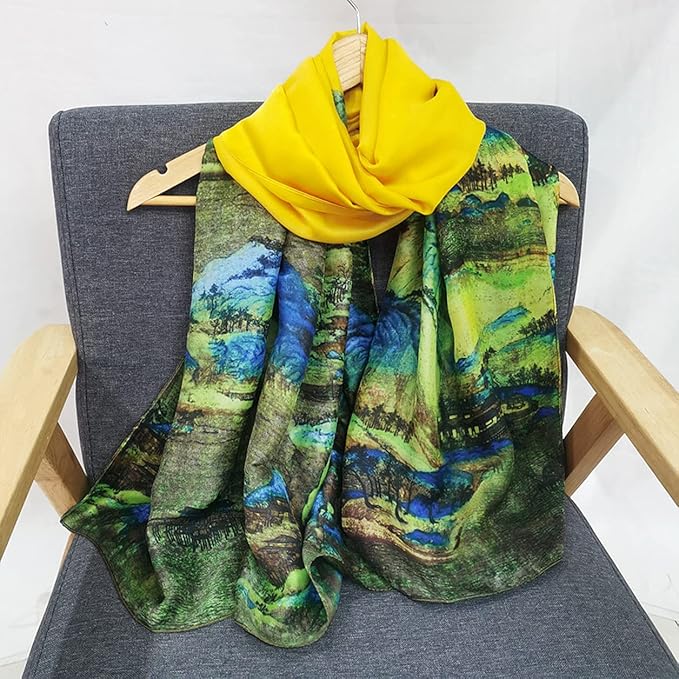 Fashion Scarves Scarf 100% Silk Feeling Scarf Silk Like Scarves Long Lightweight Sunscreen Shawls for Women