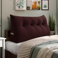 Bed Wedge Headboard Pillow - College Dorm Reading Pillow Back Support While Sitting in Bed - Ergonomic Lumbar Pillow Body Positioning Bed Pillow - Velvet Maroon 54IN