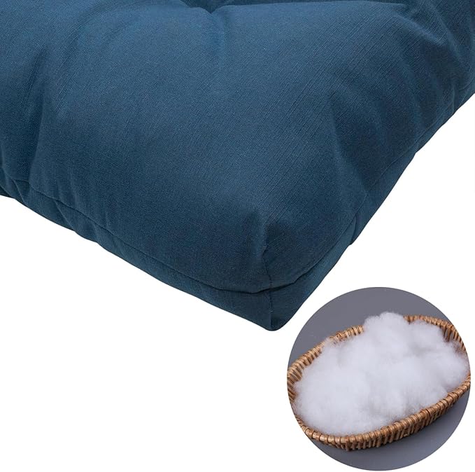 FUNHOME Outdoor Bench Cushion 48 x18 inch with Non-Slip Grips,Water Resistant Porch Swing Cushion,Bench Pillow Pads,Tufted Cushions for Patio Garden Furniture,48" Seat Cushions(Denim Blue)