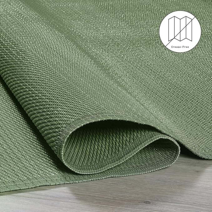 Fab Habitat Ombre Outdoor Rug - Waterproof, Fade Resistant, Crease-Free - Premium Recycled Plastic - Striped - Patio, Porch, Deck, Balcony - Big Sur - Green - 3 x 5 ft