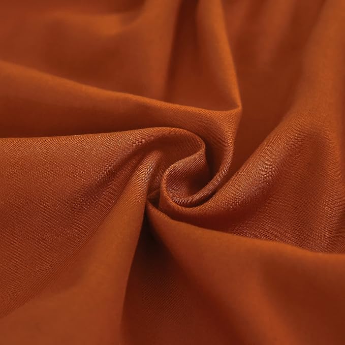 MEILA Wrap Around Bed Skirt Three Fabric Sides Elastic Dust Ruffled 16 Inch Tailored Drop,Easy to Install Fade Resistant-Caramel, Queen/King