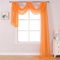 DONREN Coral Orange Window Scarf for Background - Luxury Soft Decoration Semi Sheer Scarf for Party Wedding (1 Pack,52 W x 216 L)