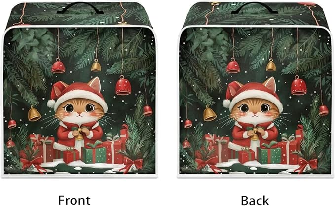 Coffee Maker Cover Christmas Cat Coffee Up Covers Dustproof Protector for Mixer Foldable Appliance Cover