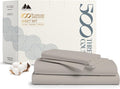 Mayfair Linen 500 Thread Count Full Cotton Sheets - 4 PC Full Size Bed Sheet Set Cotton (Taupe), Soft, Cooling, Sateen Hotel-Quality 16" Deep Pocket Bedsheet for Hot Sleepers (Fits 18" Mattress)