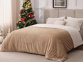 Sherpa Blankets King Size - Fleece King Size Blanket for Bed, Soft and Warm Throw Blanket for Winter, 108" x 90", Khaki