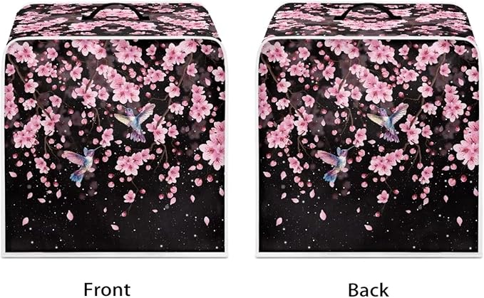 Coffee Maker Cover Hummingbird Cherry Blossom Coffee Maker Cover for Kitchen Counter Dust Protector
