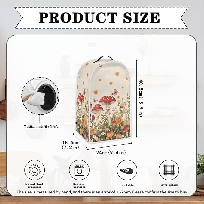 Mushroom Blender Cover for Kitchen Blender Dust Cover Reusable Food Processor Dust Cover Easy to Install Kitchen Appliance Cloth Cover Novelty Tabletop Decor Gift for Friends