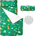 beeweed Toddler Nap Mat, Rollup Design Kid Sleeping Mat with Removable Pillow & Minky Blanket, Toddler Sleeping Bag for Daycare Preschool Travel Camping