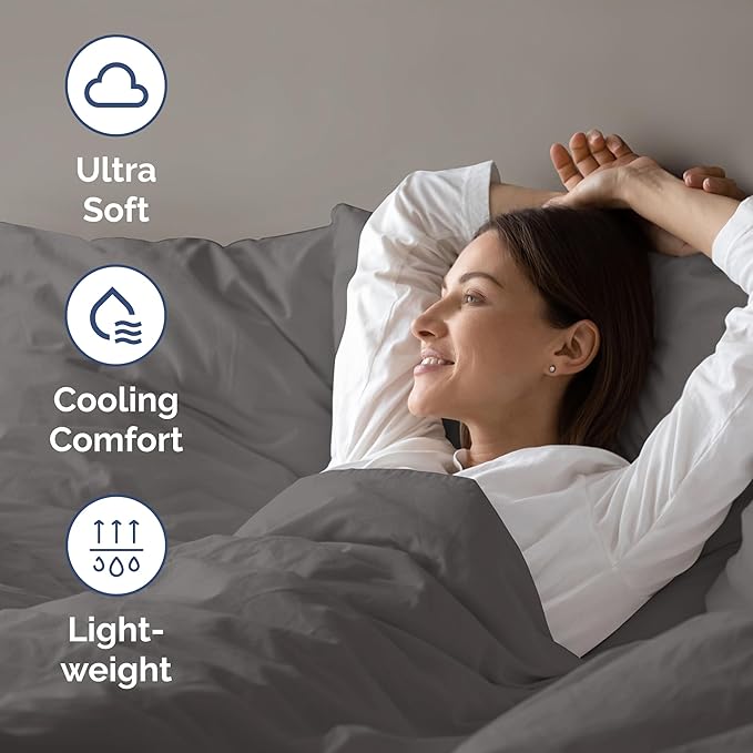 Air Mattress Sheet Set for King Size - 4 Piece Breathable & Cooling Sheets w/Extra Deep Pockets - Fits Inflatable & Blow Up Air Mattresses Up to 24 Inches Thick - Soft and Wrinkle Free - Dark Grey