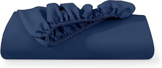 Bare Home Fitted Bottom Sheet King Size - Premium 1800 Microfiber - Ultra-Soft Hotel Luxury - Deep Pocket - Durable and Long Lasting (King, Dark Blue)