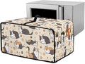Cute Cats Paw Floral Print Microwave Oven Cover Waterproof Dust-Proof Microwave Oven Cloth Cover Polyester-Linen Fabric Small Appliance Dust Cover Case Protections Protector, L