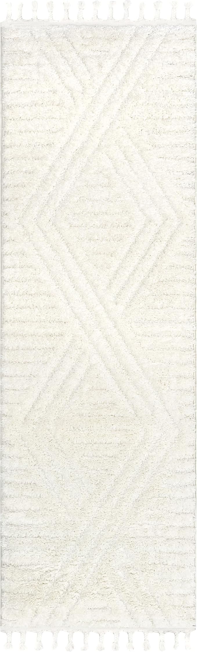 nuLOOM Risette Ivory, 2'8" x 8', Geometric, Soft and Textured, High Traffic, Stain Resistant, Easy Clean, Durable Runner for Bedroom, Living Room, Dining Space, Den, Foyer, Entryway