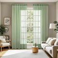 MIULEE 2 Panels Solid Color Sheer Window Curtains Elegant Window Voile Panels/Drapes/Treatment for Bedroom Living Room (54 X 90 Inches Sage)