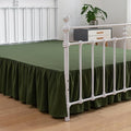 Bed Skirt King Size Ruffled Bed Skirts with Split Corners, 14 Inch Drop Dust Ruffle Bed Skirt with Platform, Green