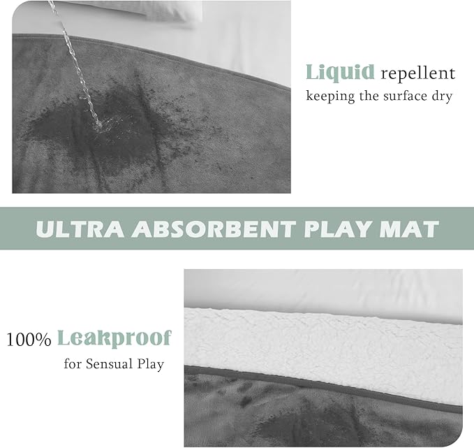 Waterproof Blanket for Bed Intimacy, Love Blanket Waterproof and Stain Proof, Absorbent, Washable Bed Protector for Couples, Liquid-Resistant Throw for Mattress Protection (80x60 Inch, Grey)