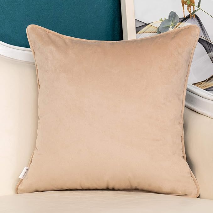 Yangest Brown Striped Patchwork Throw Pillow Cover Gold Leather Cushion Cover Zippered Pillowcase for Sofa Couch Bedroom Living Room Home Decoration,18x18 Inch